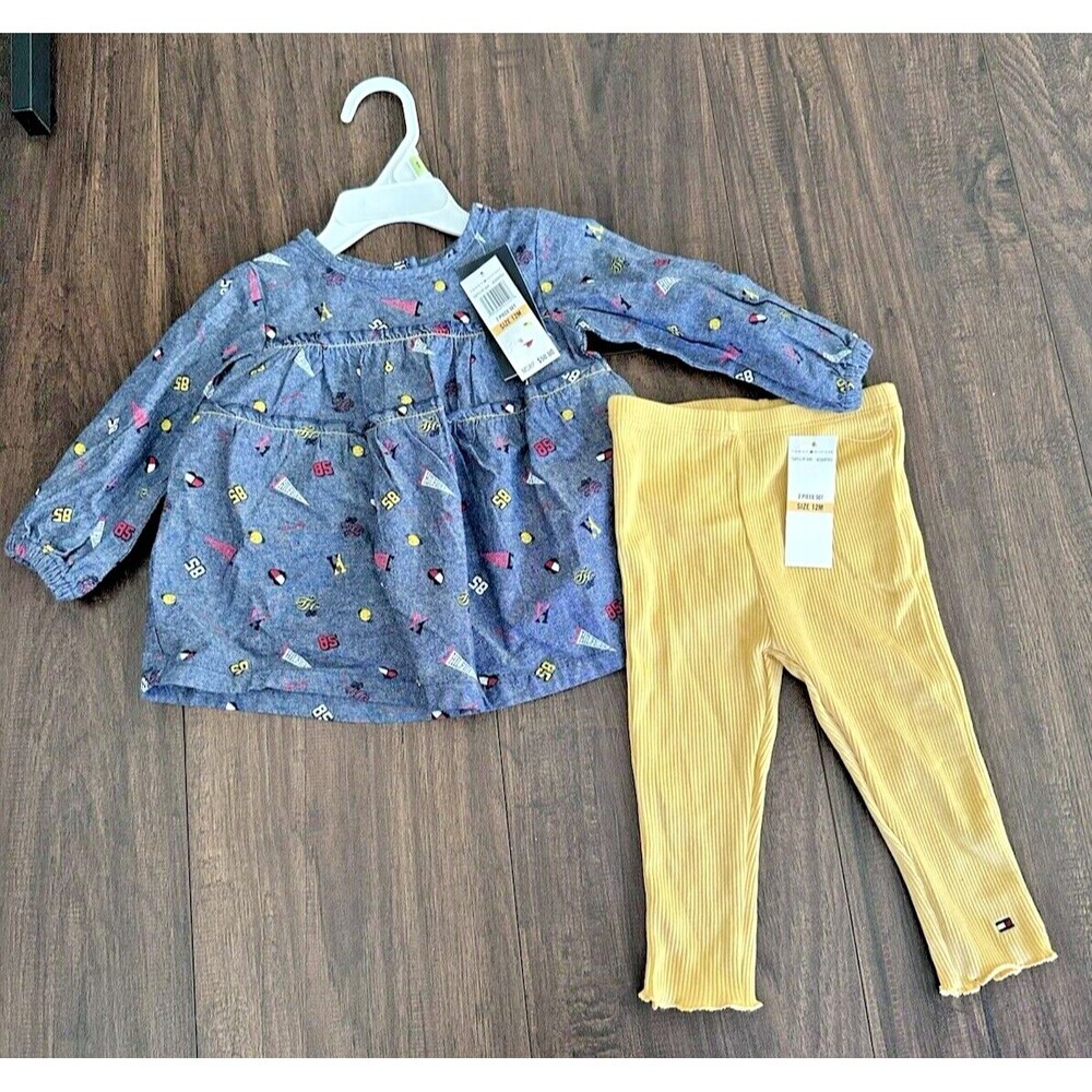 Tommy Hilfiger Baby Girls Chambray Tunic and Leggings, 2 Piece Set 12M - Picture 5 of 9
